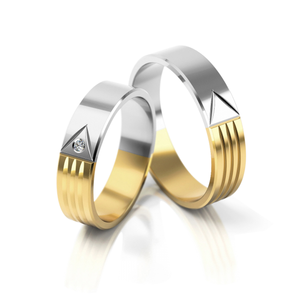 Stelmach Trauringe Weiss-Gelbgold Pforzheim 043